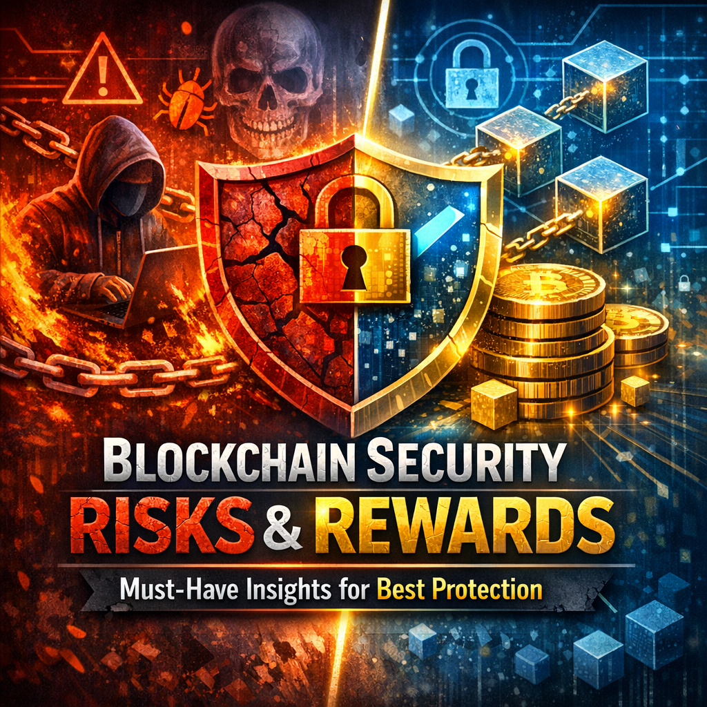 Illustration of Blockchain Security Risks and Rewards: Must-Have Insights for Best Protection