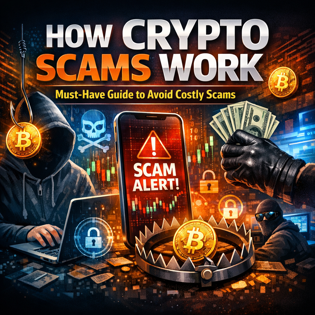 how crypto scams works illustration for How Crypto Scams Work: Must-Have Guide to Avoid Costly Scams