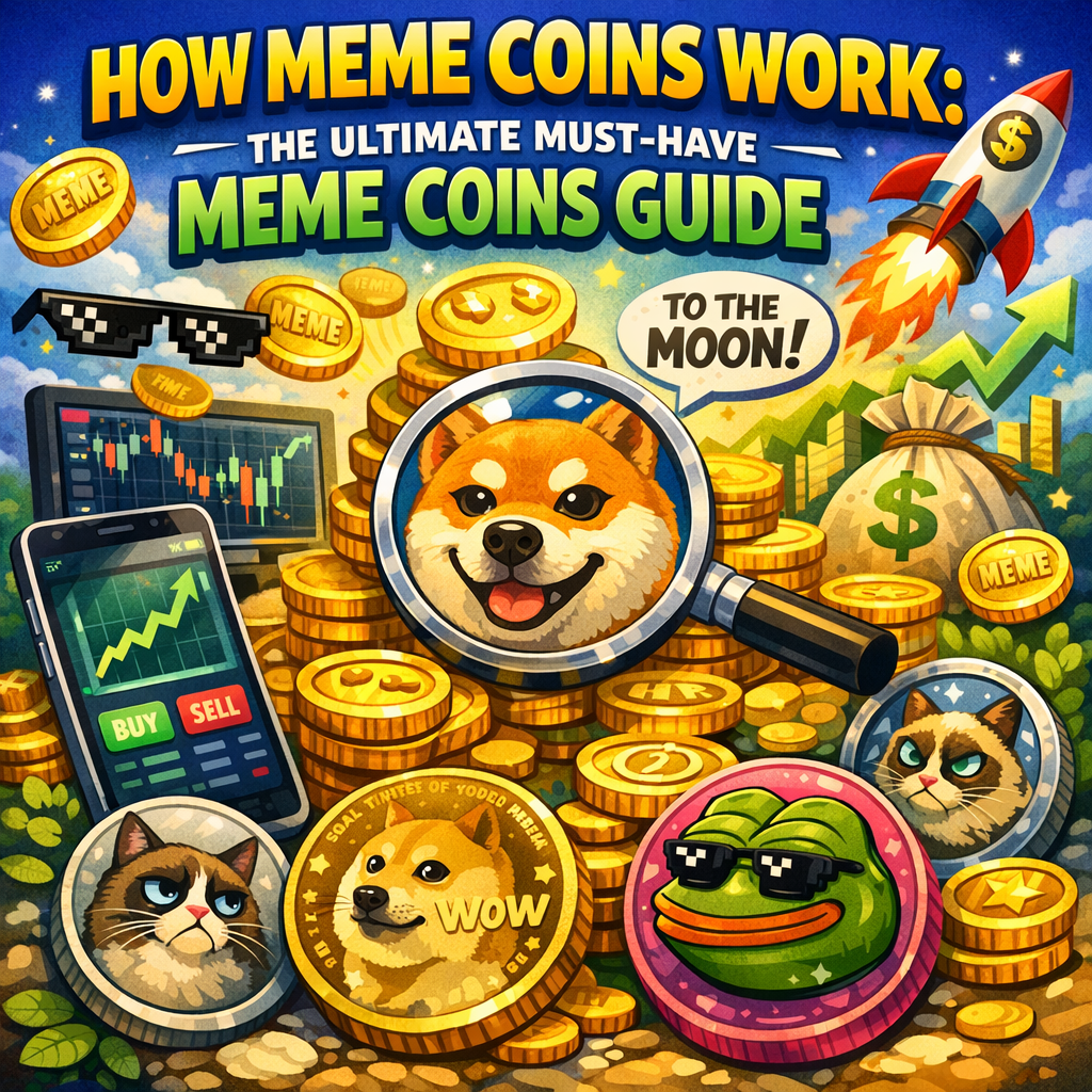 how meme coins works illustration for How Meme Coins Work: The Ultimate Must-Have Meme Coins Guide
