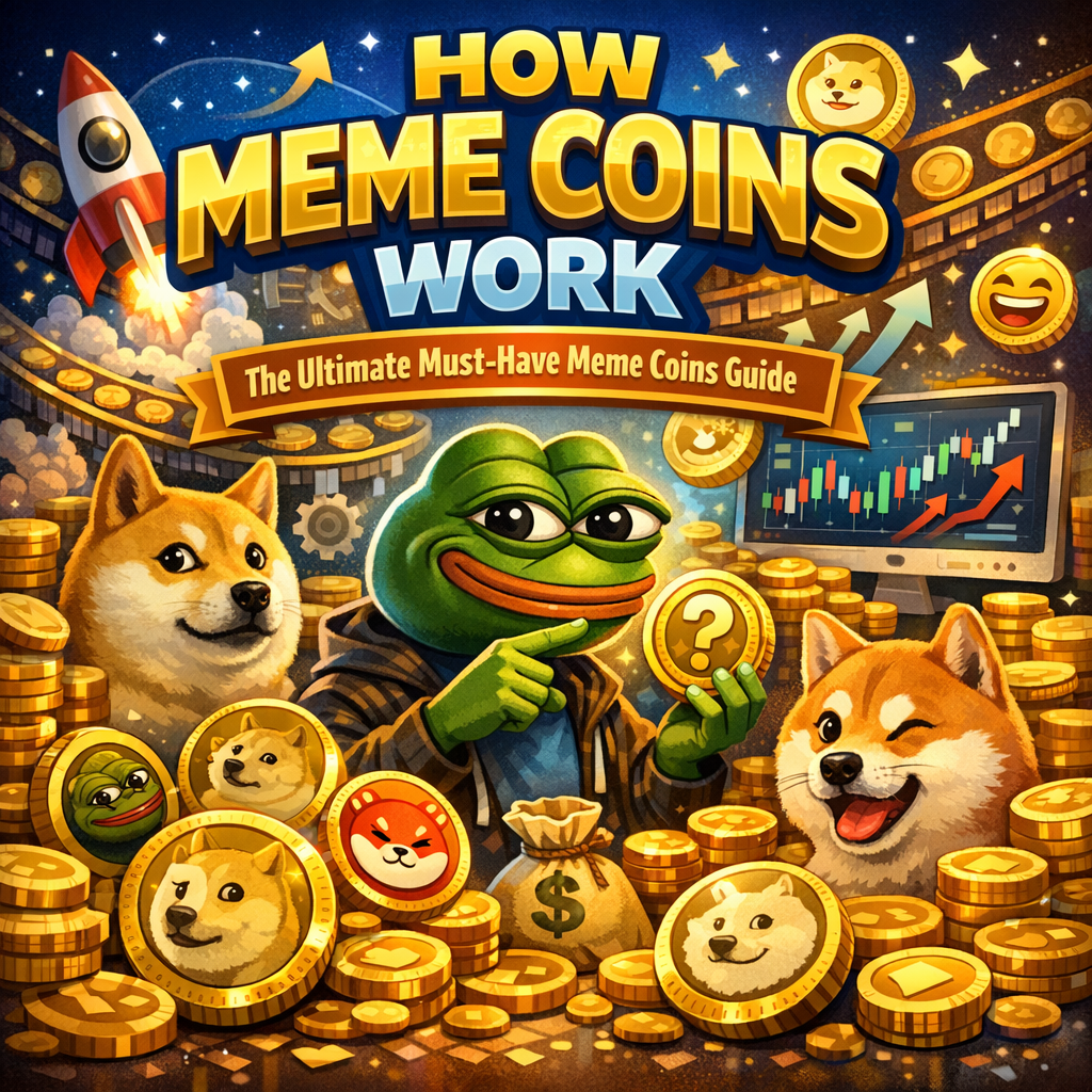how meme coins works illustration for How Meme Coins Work: The Ultimate Must-Have Meme Coins Guide