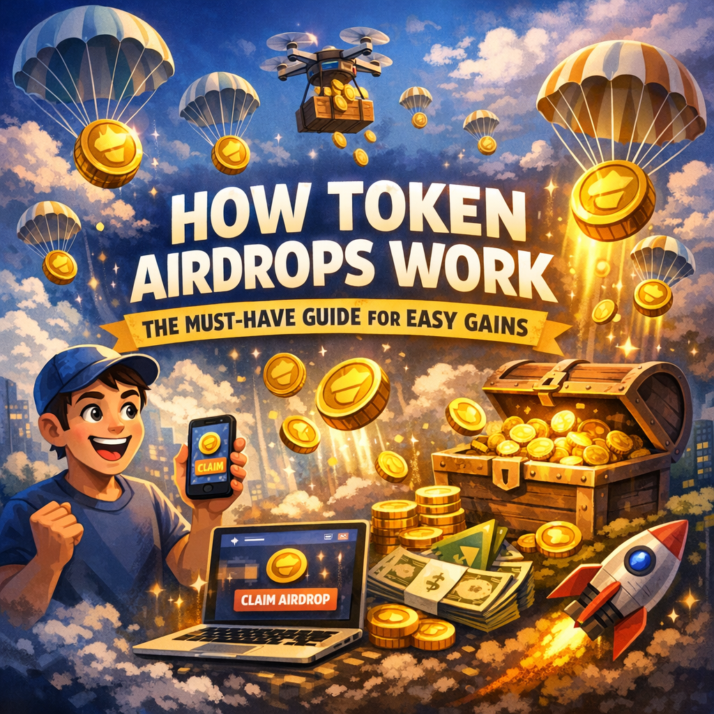 how token airdrops works illustration for How Token Airdrops Work: The Must-Have Guide for Easy Gains