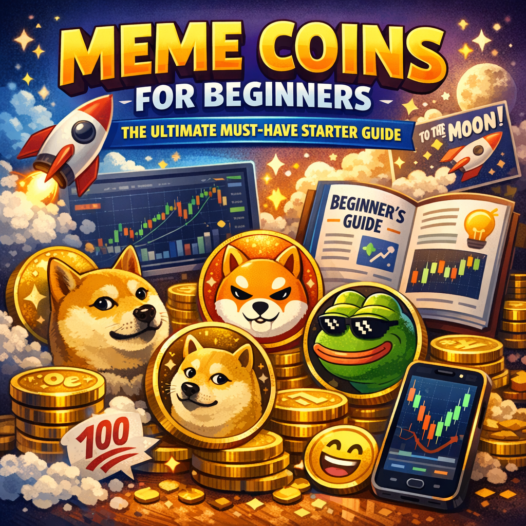 Illustration of Meme Coins for Beginners: The Ultimate Must-Have Starter Guide