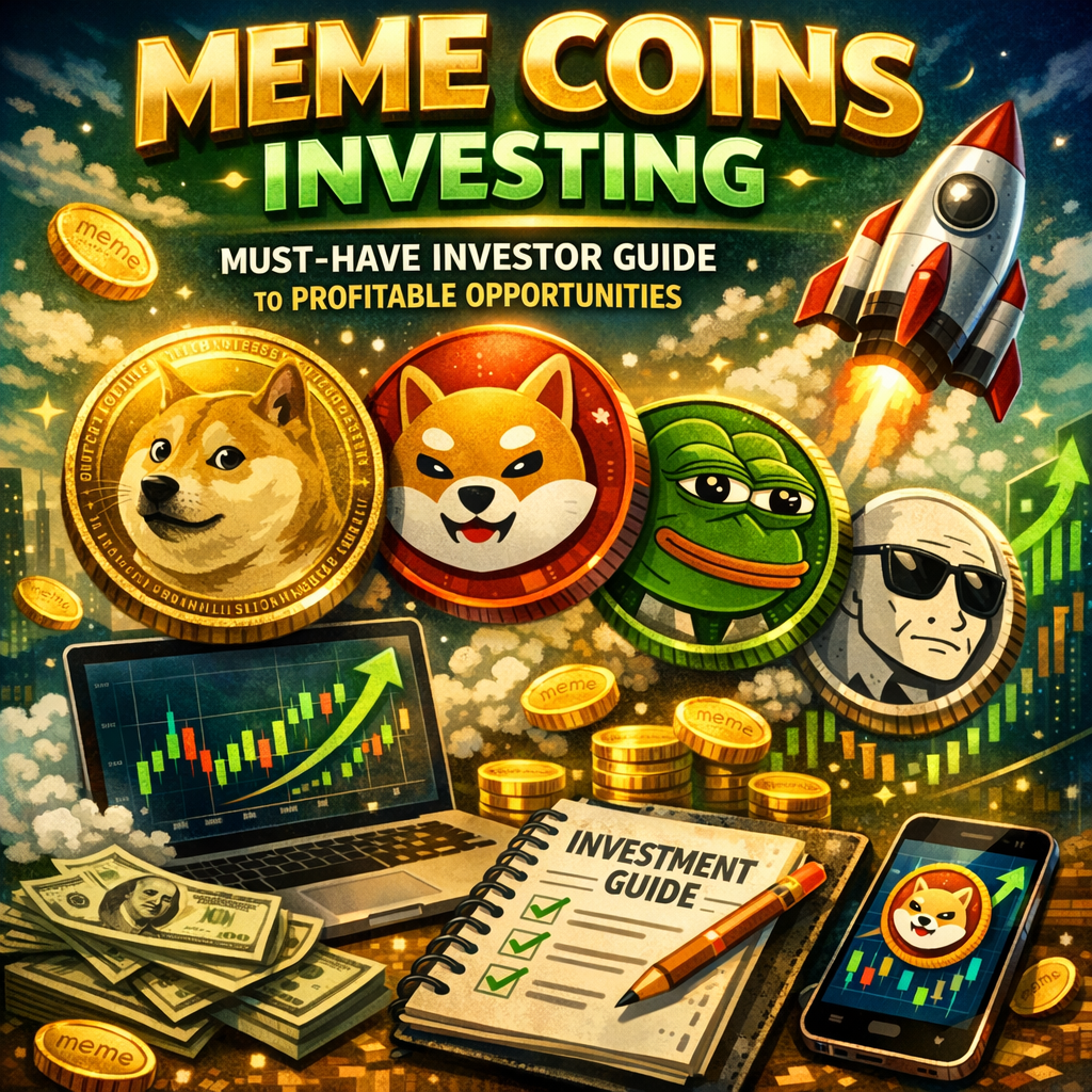 Illustration of Meme Coins Investing: Must-Have Investor Guide to Profitable Opportunities