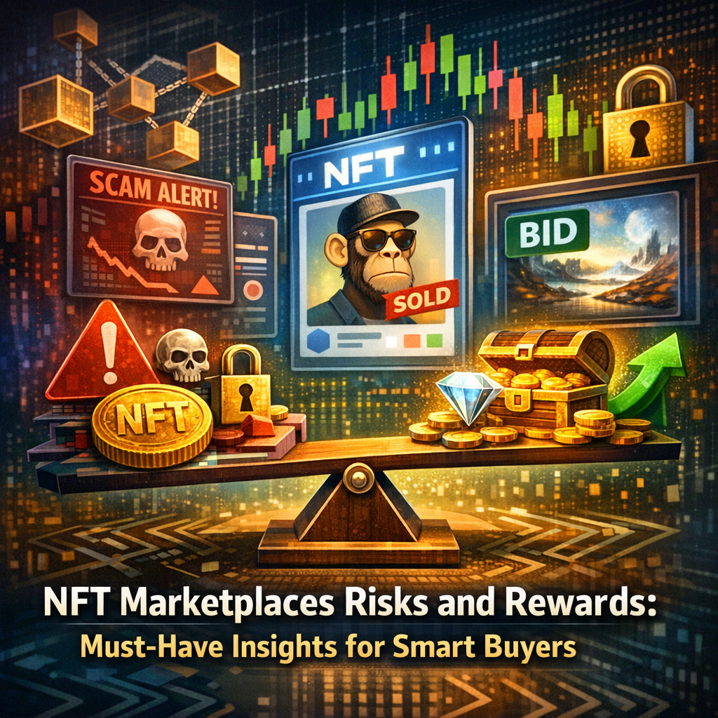 Illustration of NFT Marketplaces Risks and Rewards: Must-Have Insights for Smart Buyers